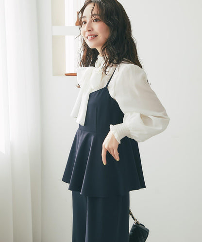 荷葉邊吊帶連體褲