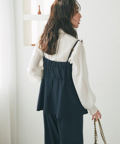 荷葉邊吊帶連體褲