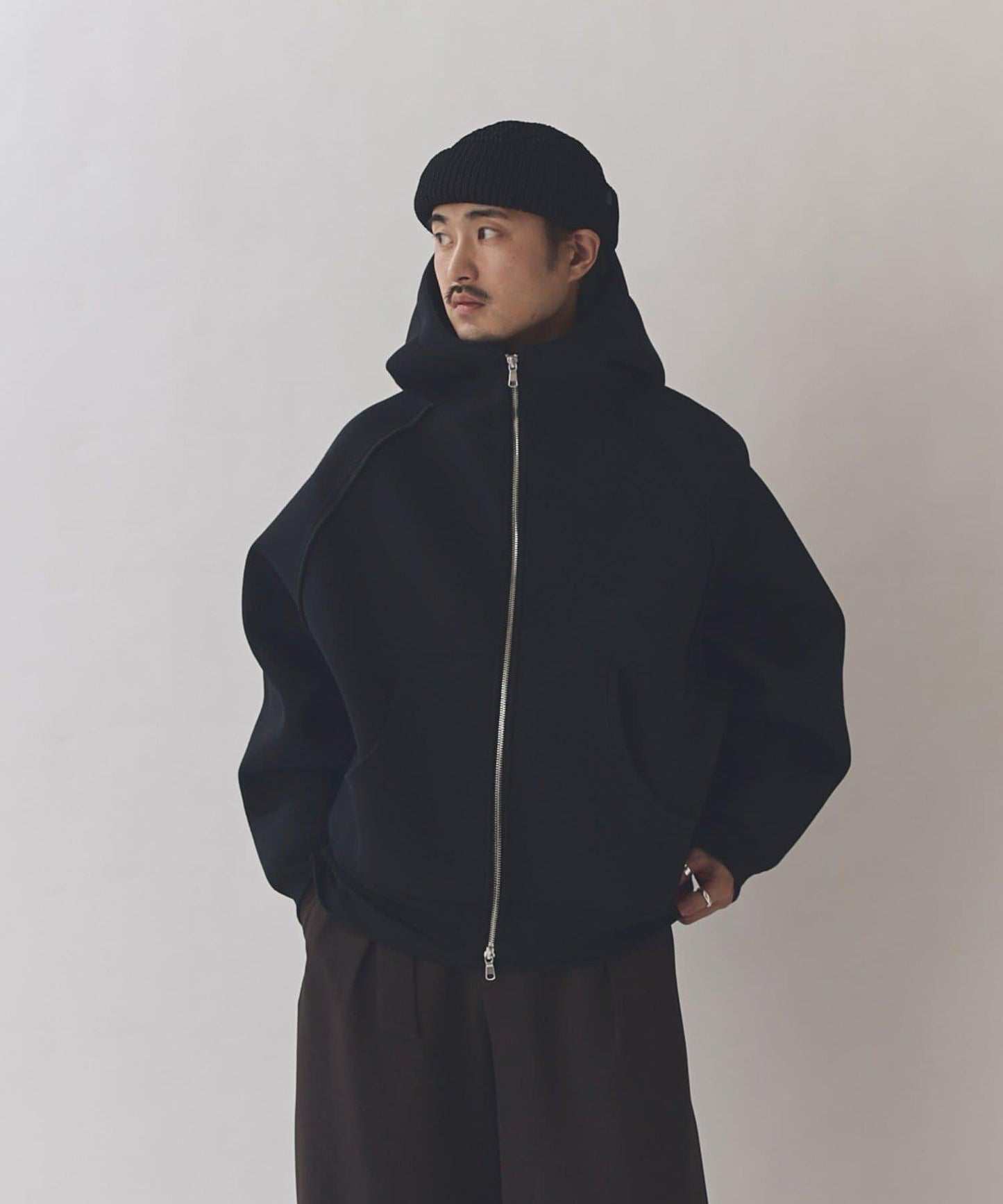 雙重提花連帽衛衣