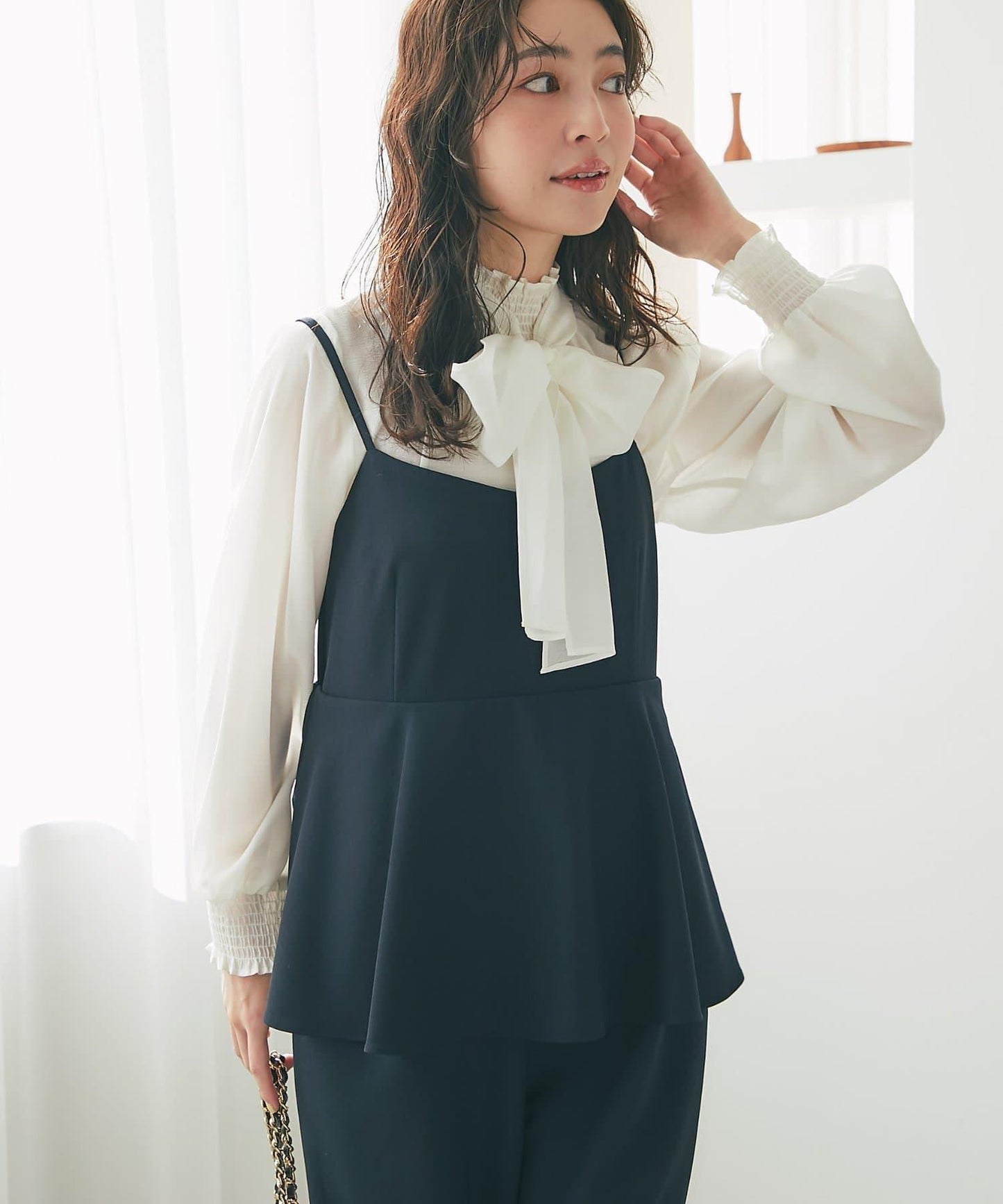 荷葉邊吊帶連體褲