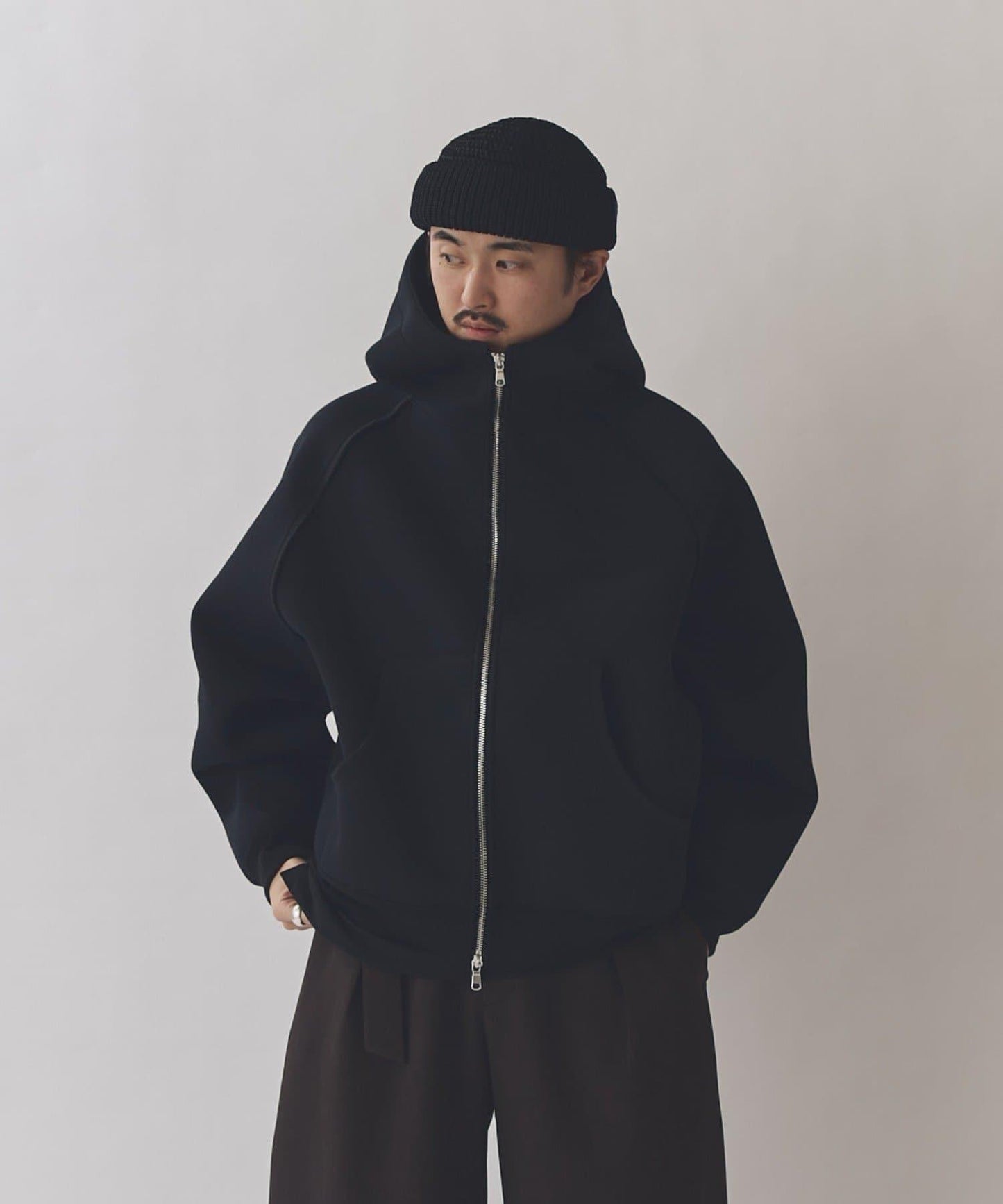 雙重提花連帽衛衣