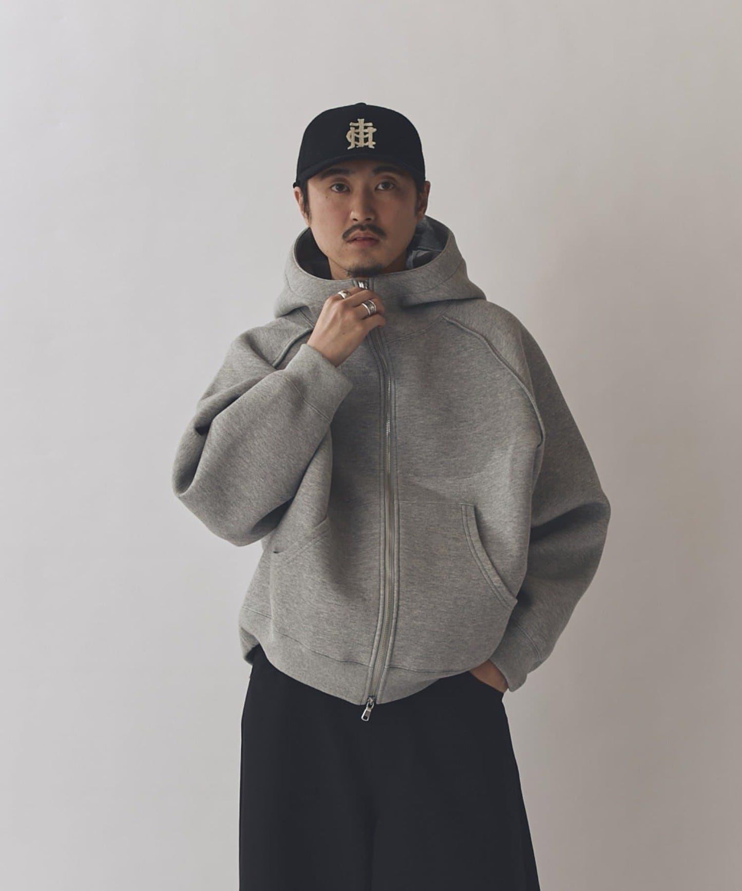 雙重提花連帽衛衣