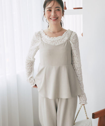 荷葉邊吊帶連體褲