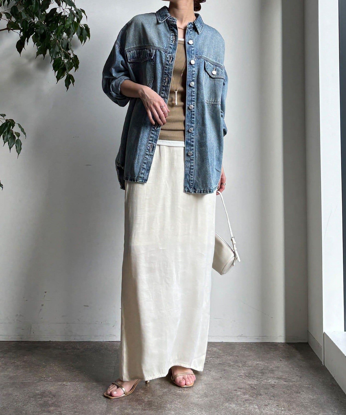 牛仔面料襯衫（網絡）