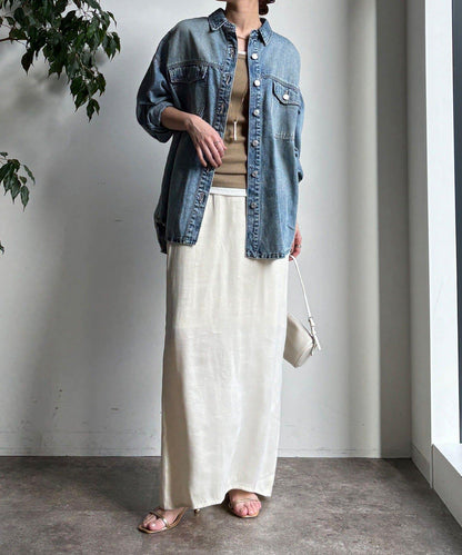 牛仔面料襯衫（網絡）