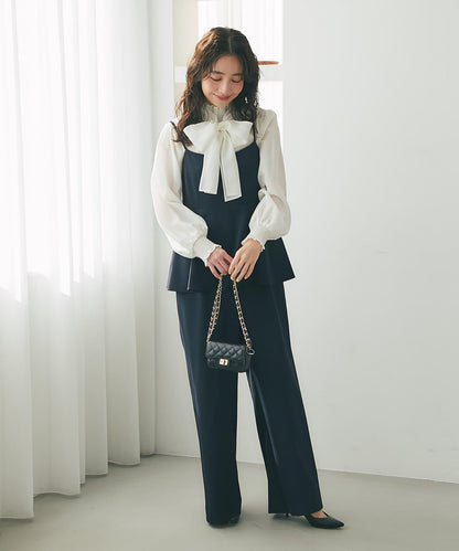 荷葉邊吊帶連體褲