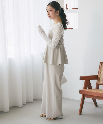 荷葉邊吊帶連體褲