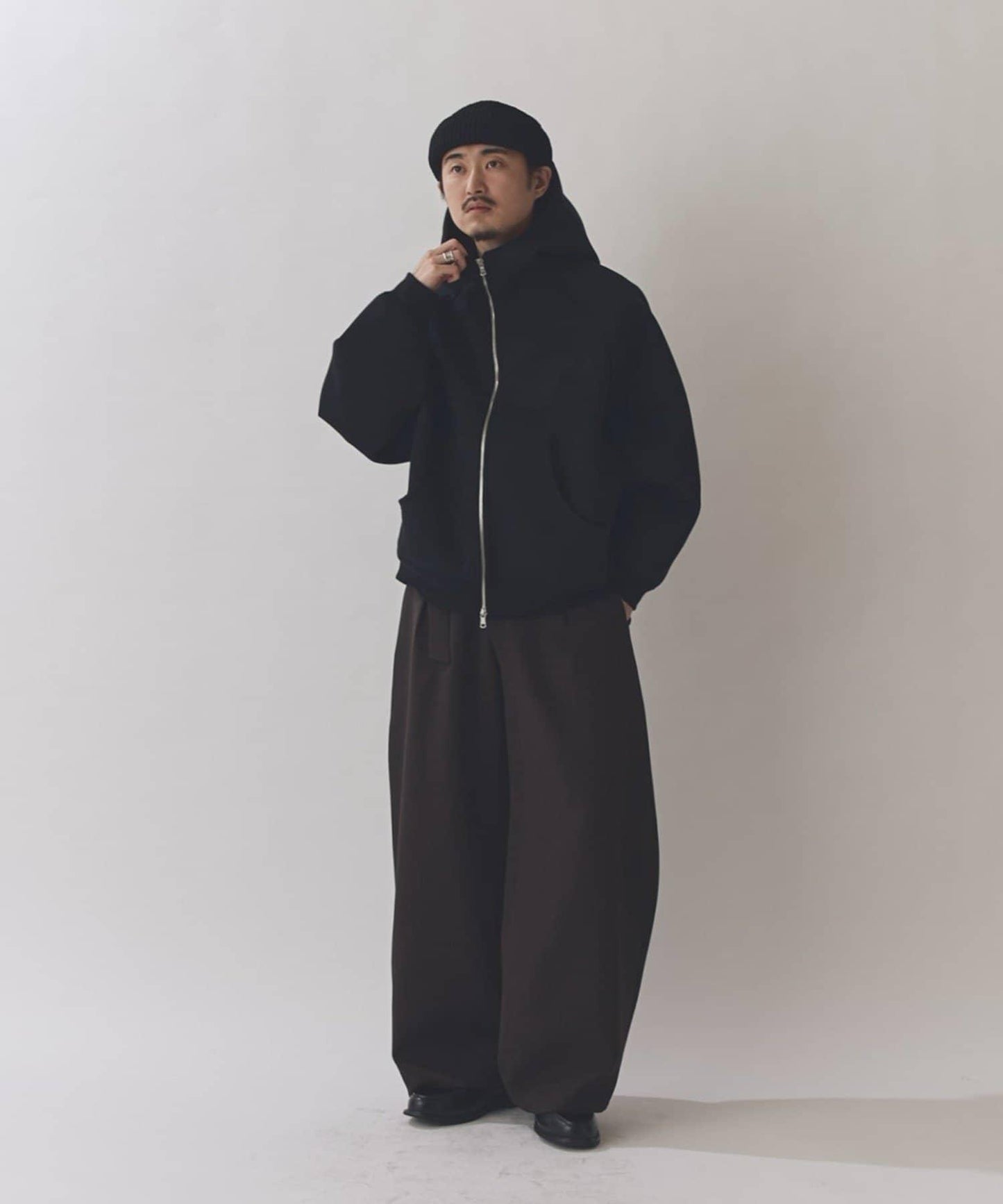 雙重提花連帽衛衣