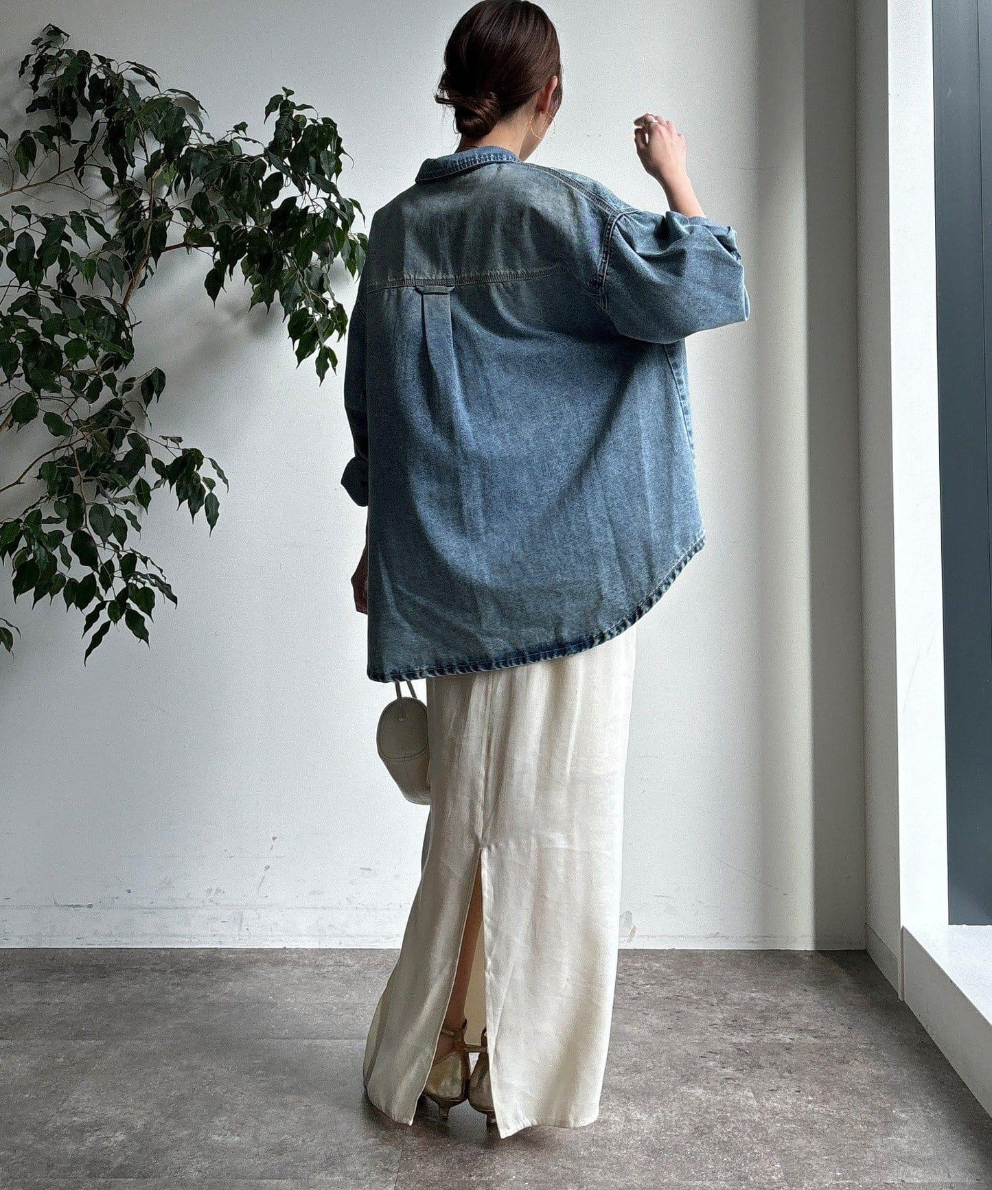 牛仔面料襯衫（網絡）