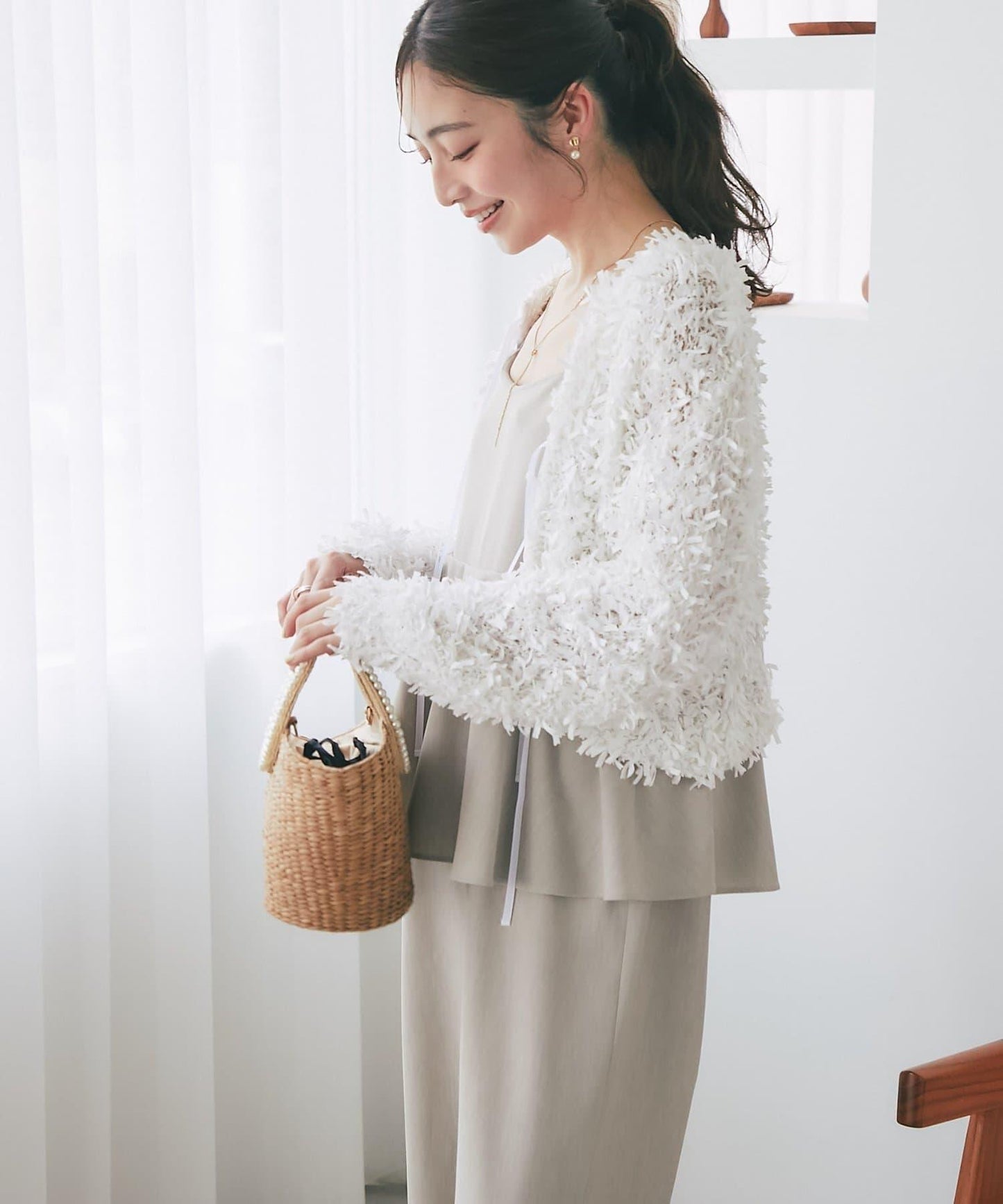 荷葉邊吊帶連體褲