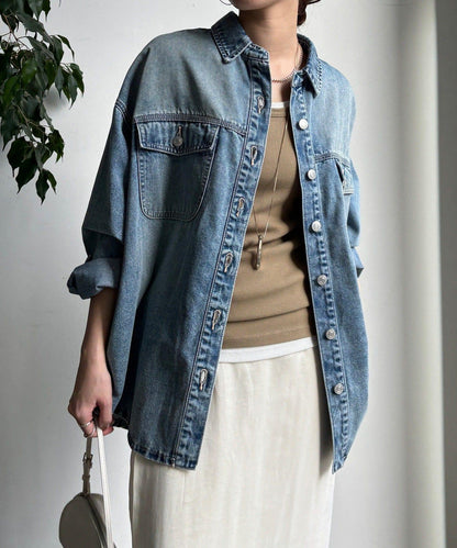 牛仔面料襯衫（網絡）