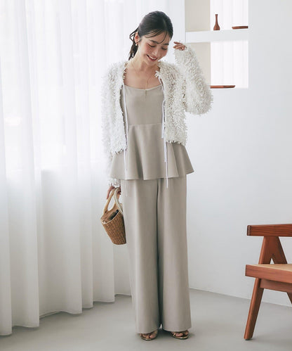 荷葉邊吊帶連體褲