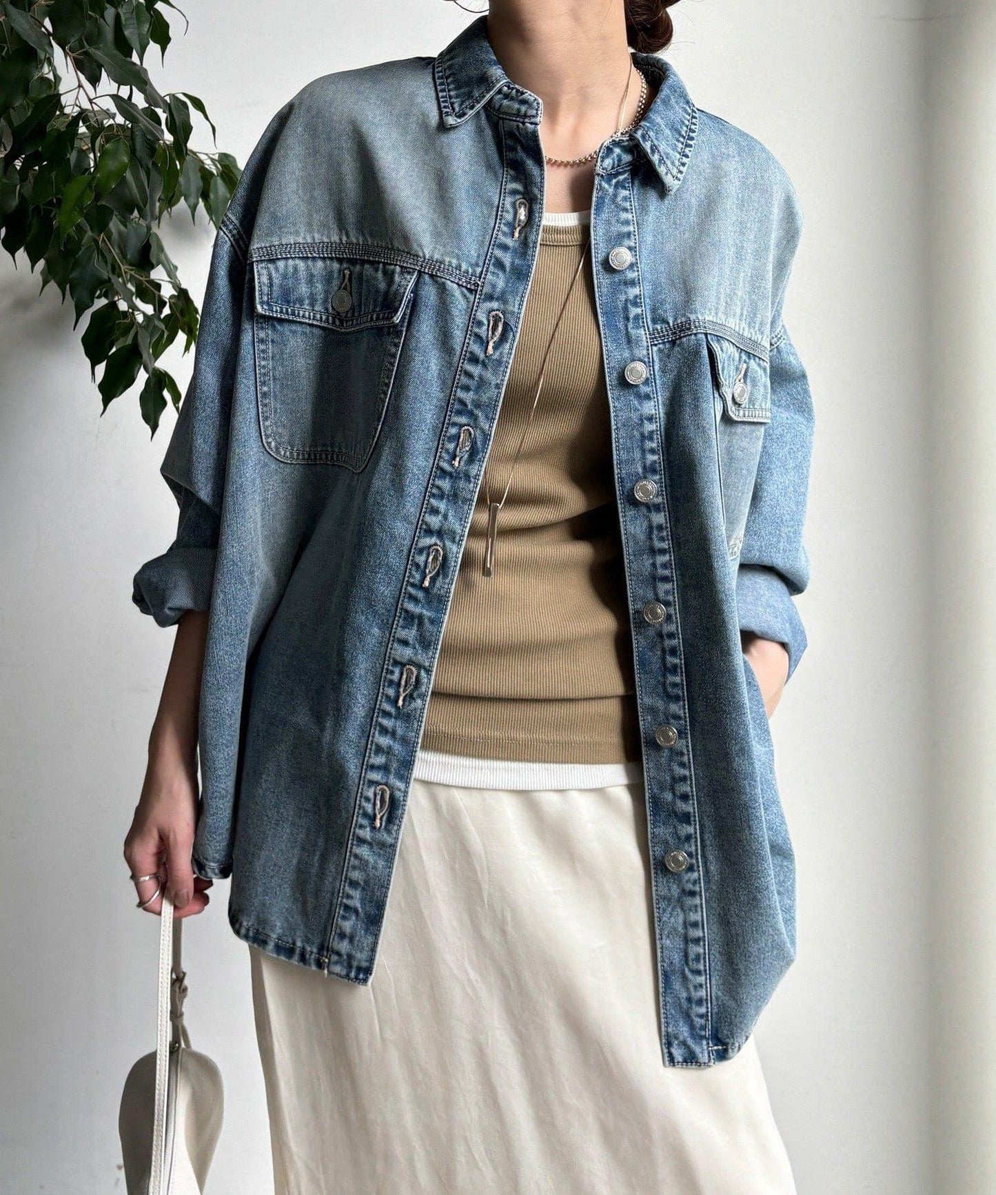 牛仔面料襯衫（網絡）