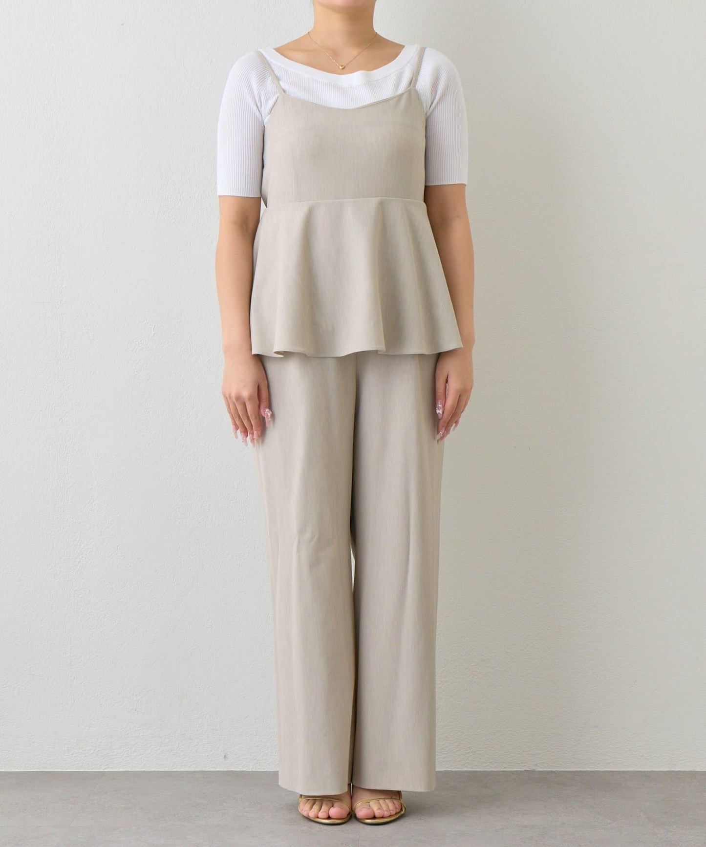 荷葉邊吊帶連體褲