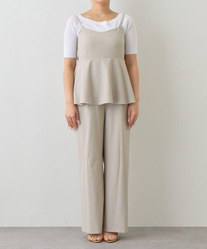 荷葉邊吊帶連體褲