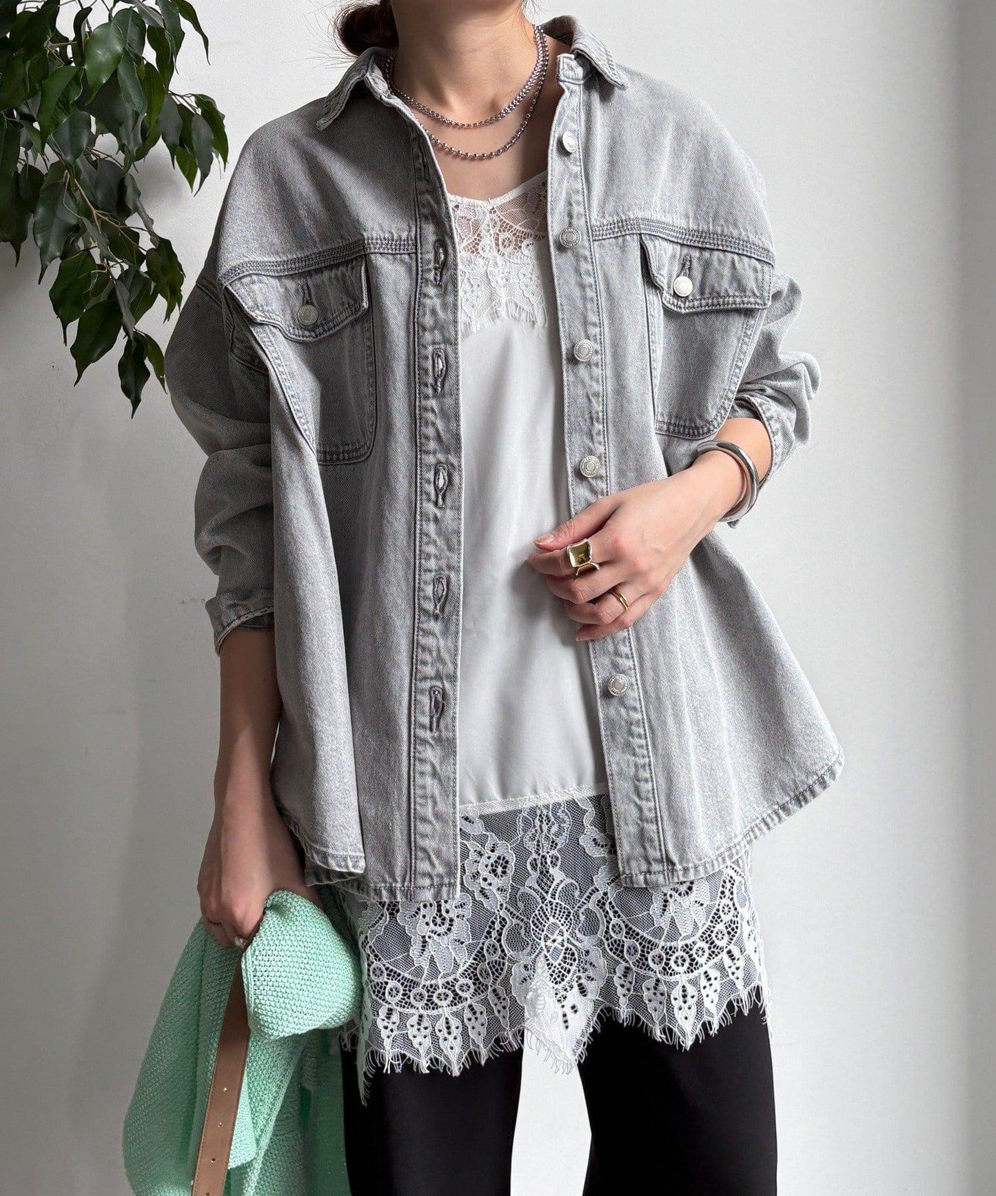 牛仔面料襯衫（網絡）