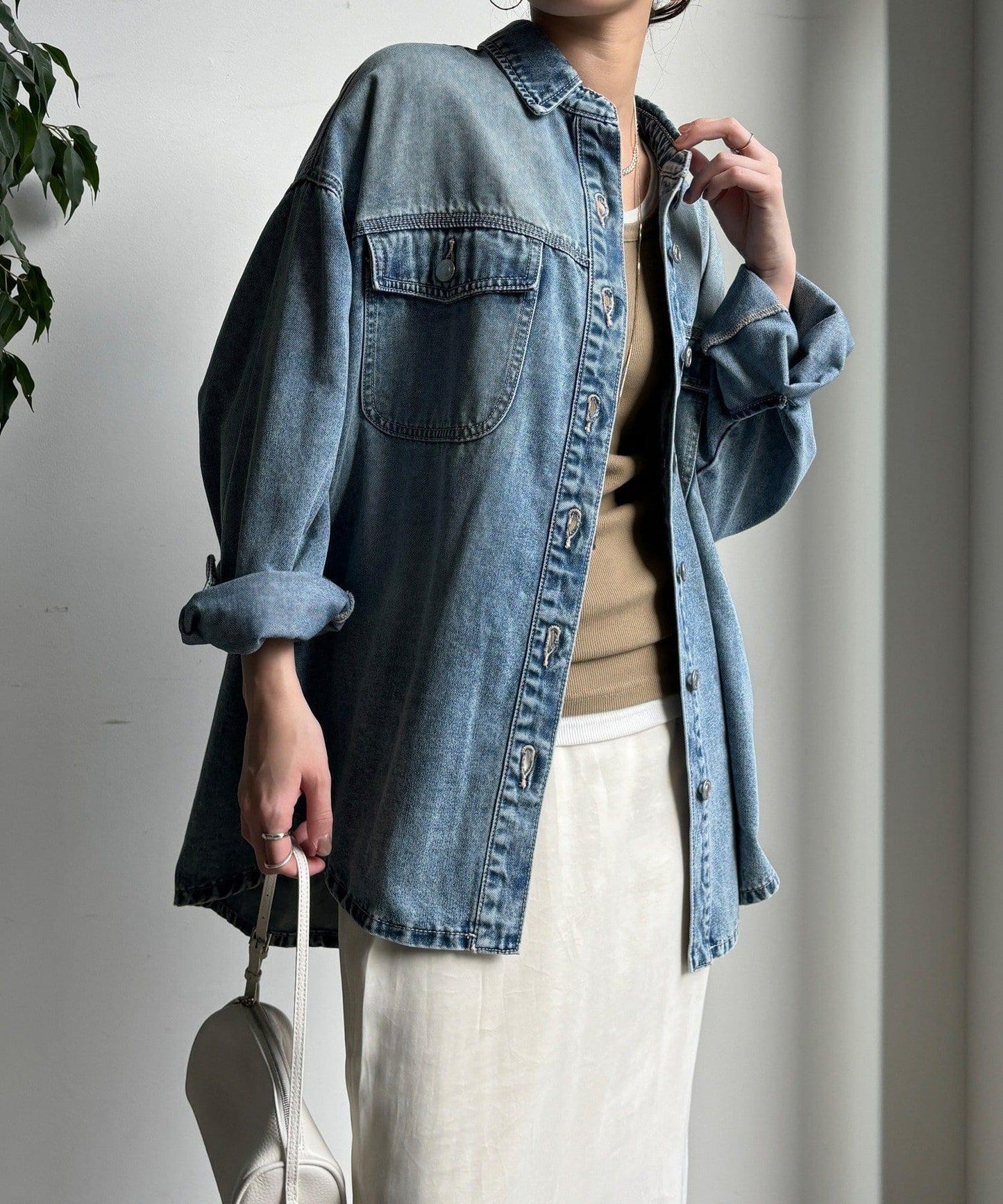 牛仔面料襯衫（網絡）