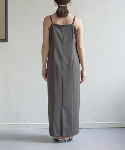 網紗荷葉邊小披肩 + 窄版吊帶連衣裙套裝