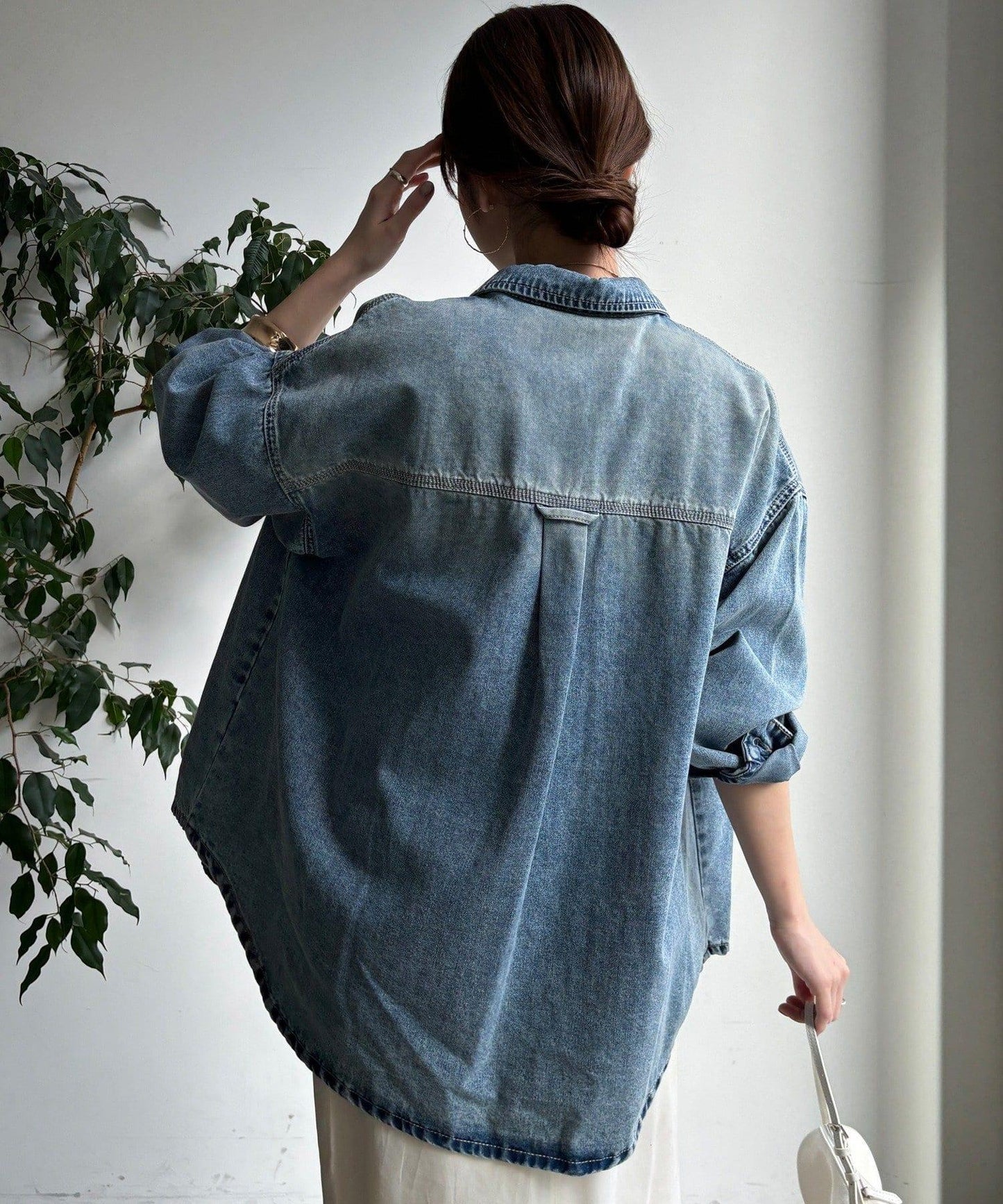 牛仔面料襯衫（網絡）