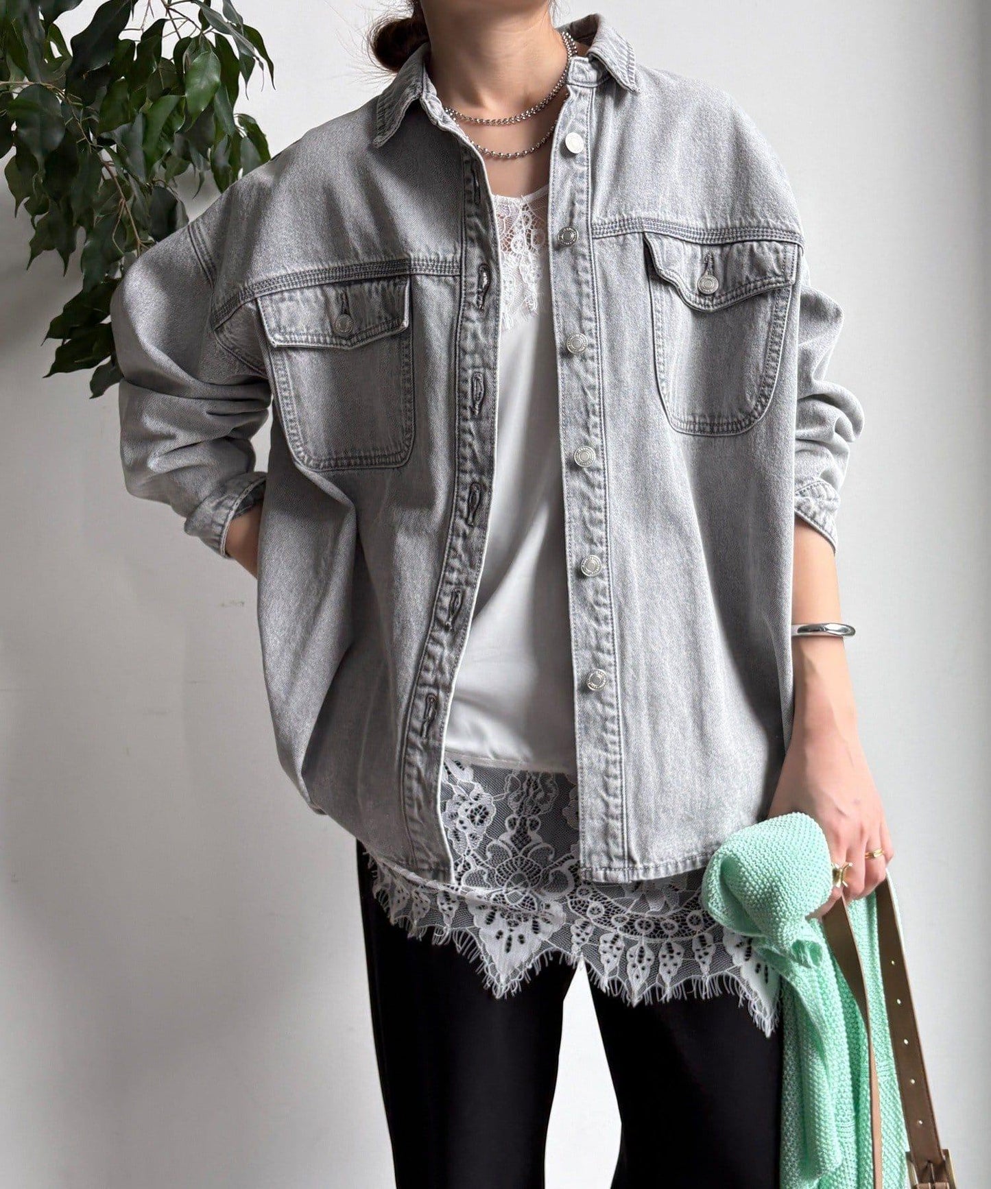 牛仔面料襯衫（網絡）