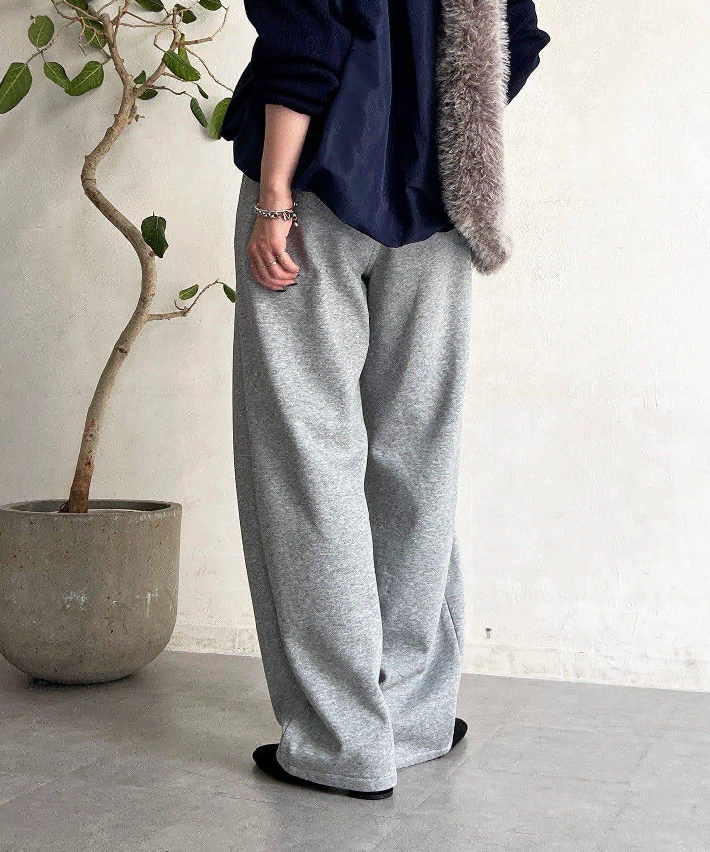 厚款複合面料褲子