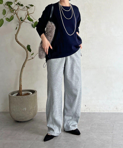 厚款複合面料褲子