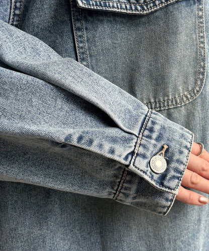 牛仔面料襯衫（網絡）