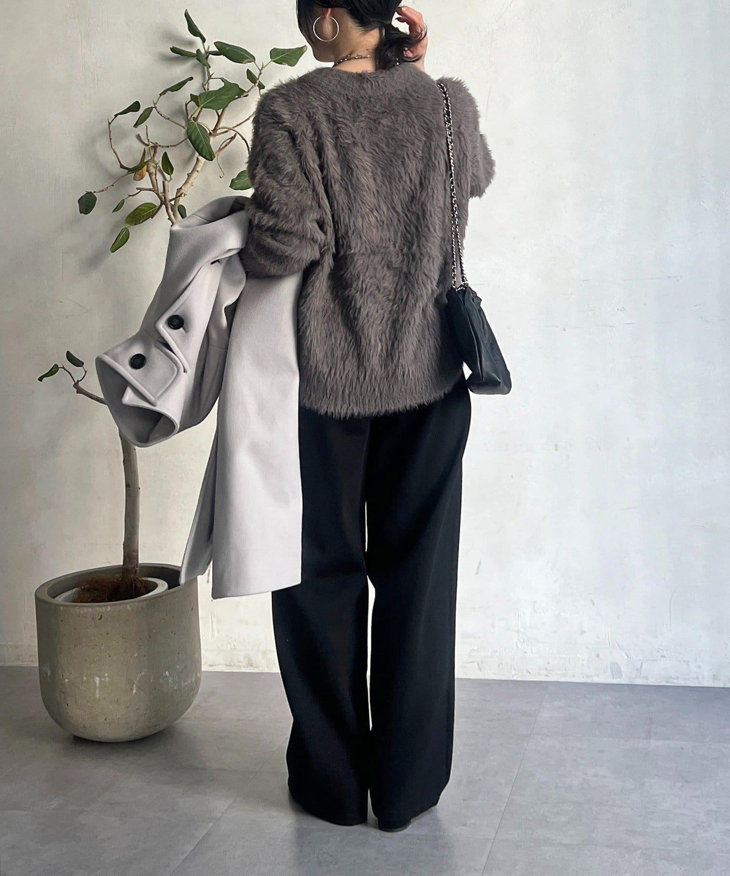 厚款複合面料褲子