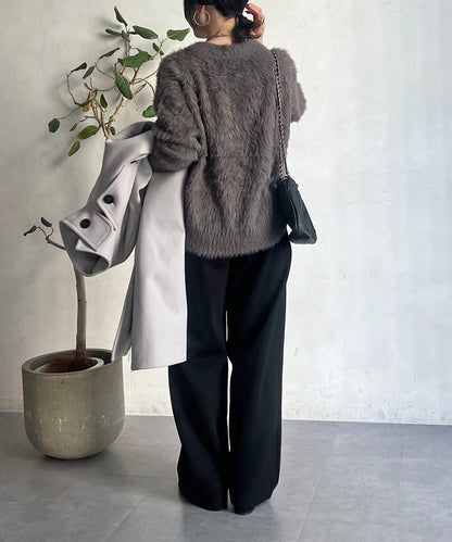 厚款複合面料褲子