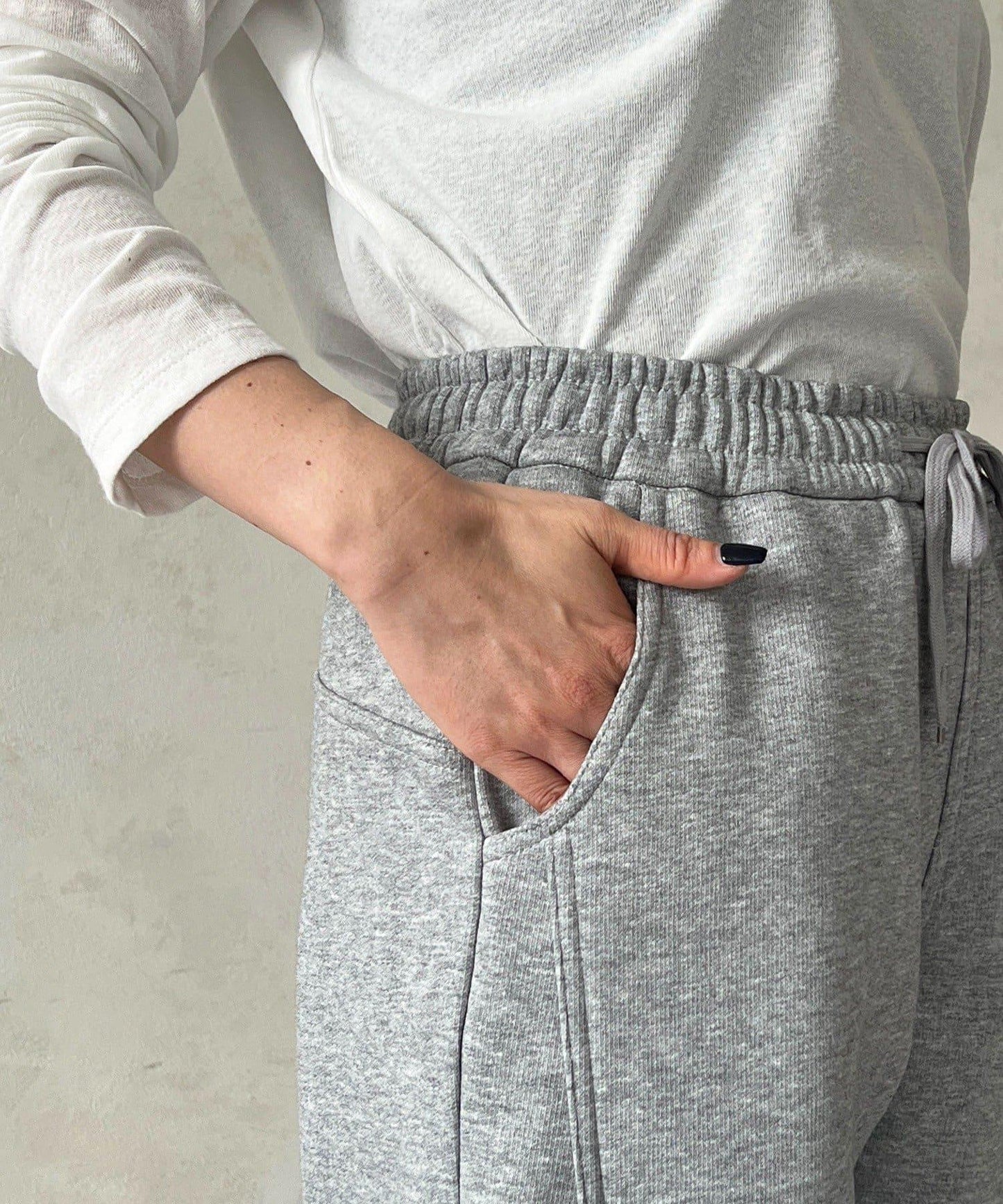 厚款複合面料褲子