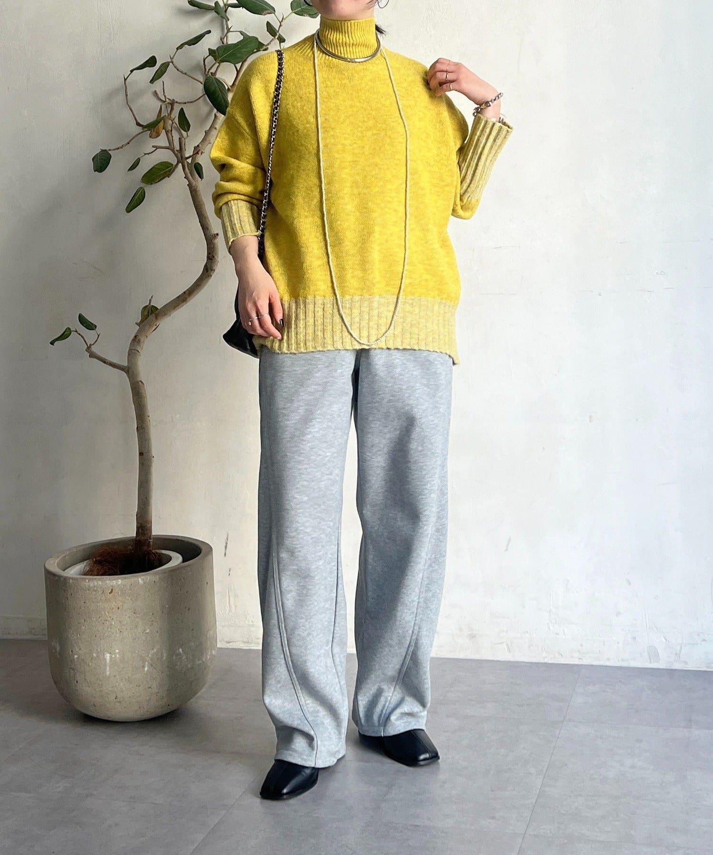 厚款複合面料褲子