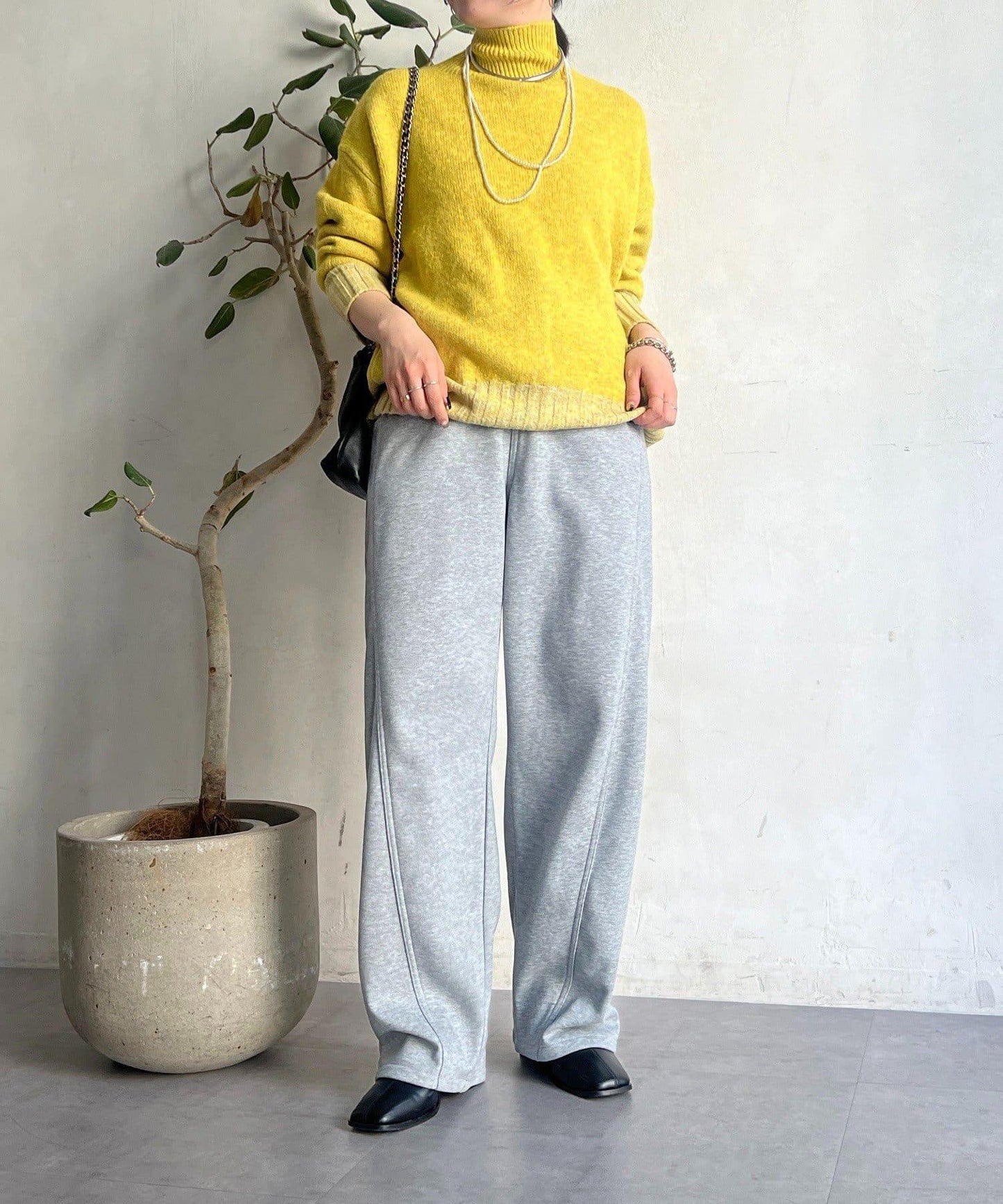 厚款複合面料褲子