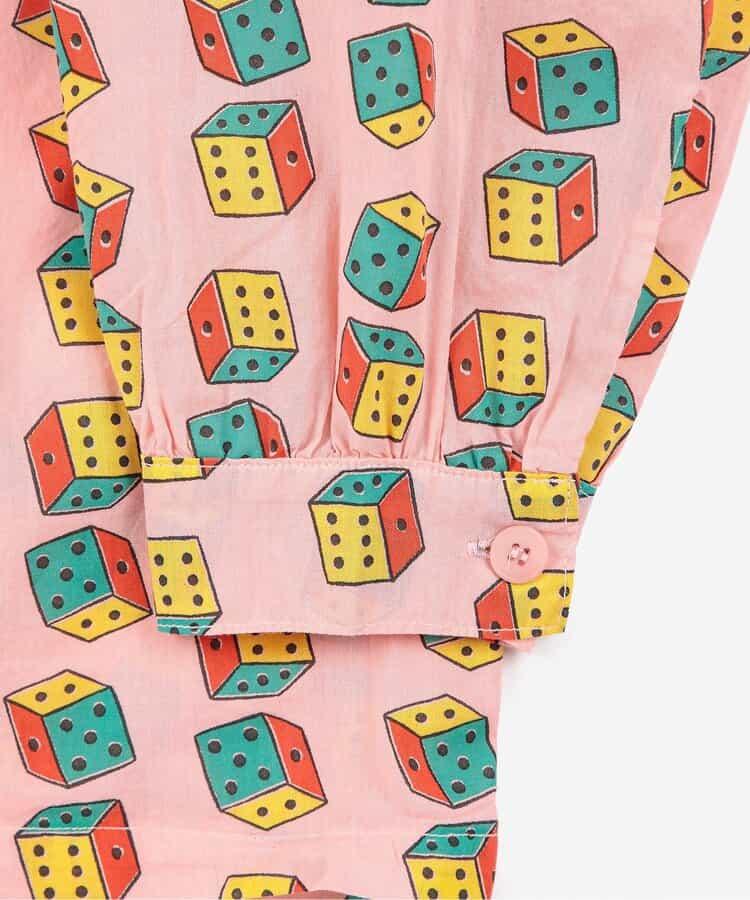 全面印花 Dices 圖案 長袖 童款 襯衫