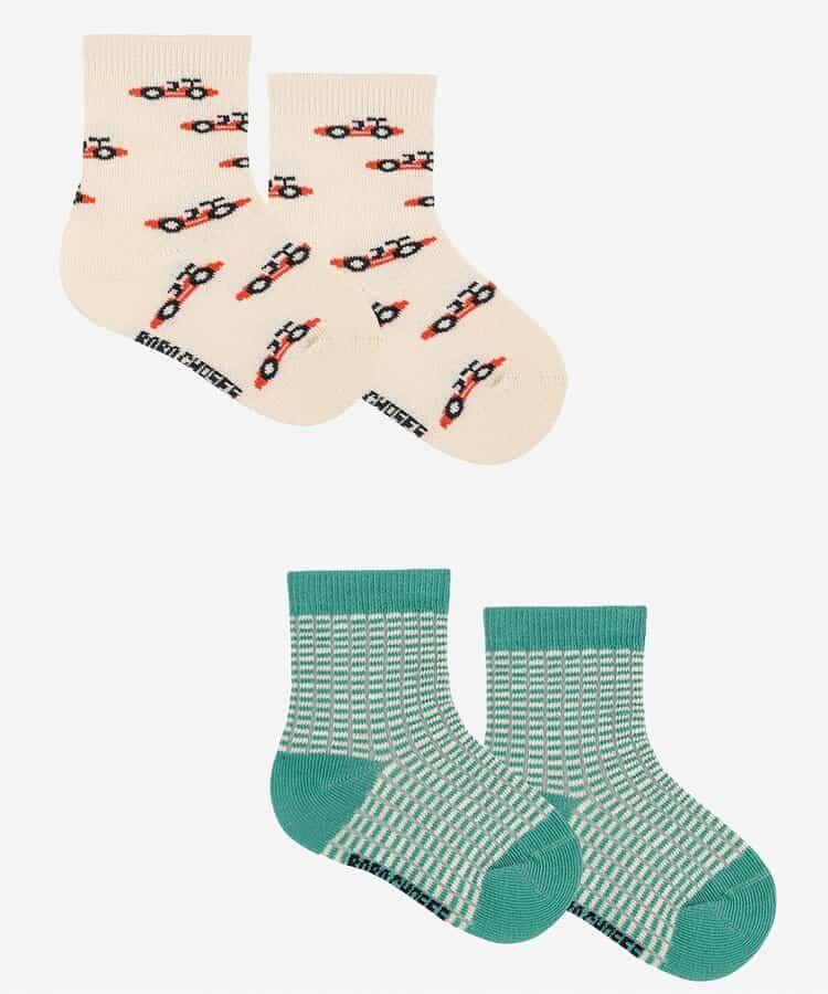 全印花 Race Car 圖案 嬰兒襪