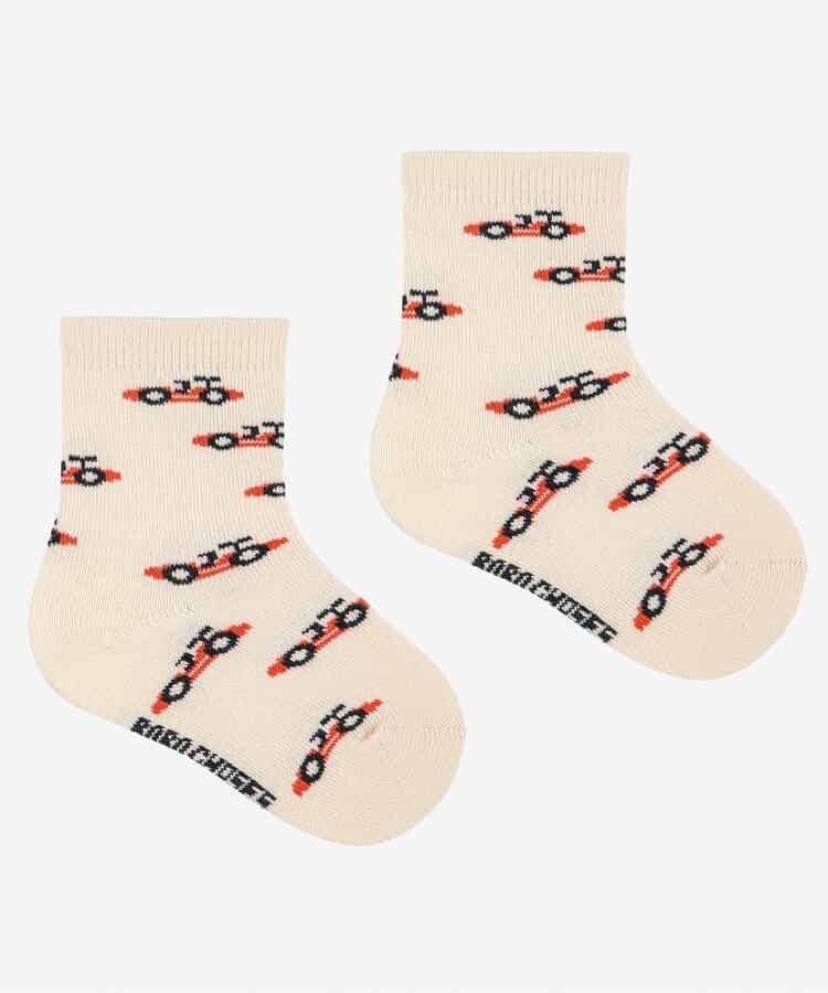 全印花 Race Car 圖案 嬰兒襪