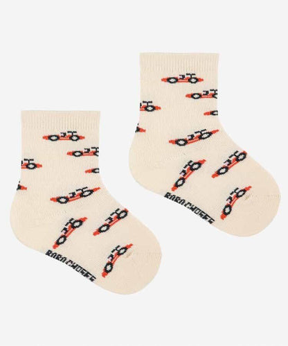 全印花 Race Car 圖案 嬰兒襪