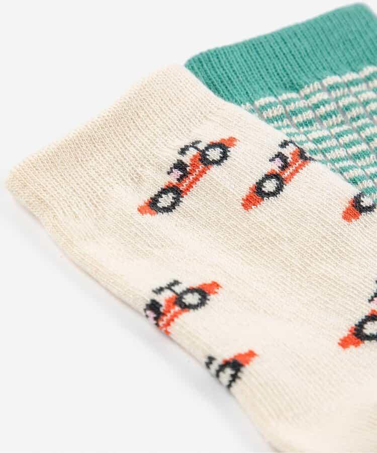 全印花 Race Car 圖案 嬰兒襪