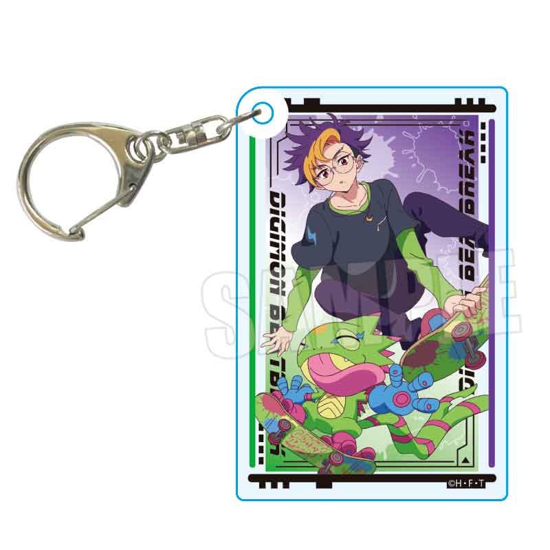 DIGIMON BEATBREAK（數碼寶貝） 天馬トモロウ&ゲッコーモン 亞克力鑰匙扣 Skater ver.