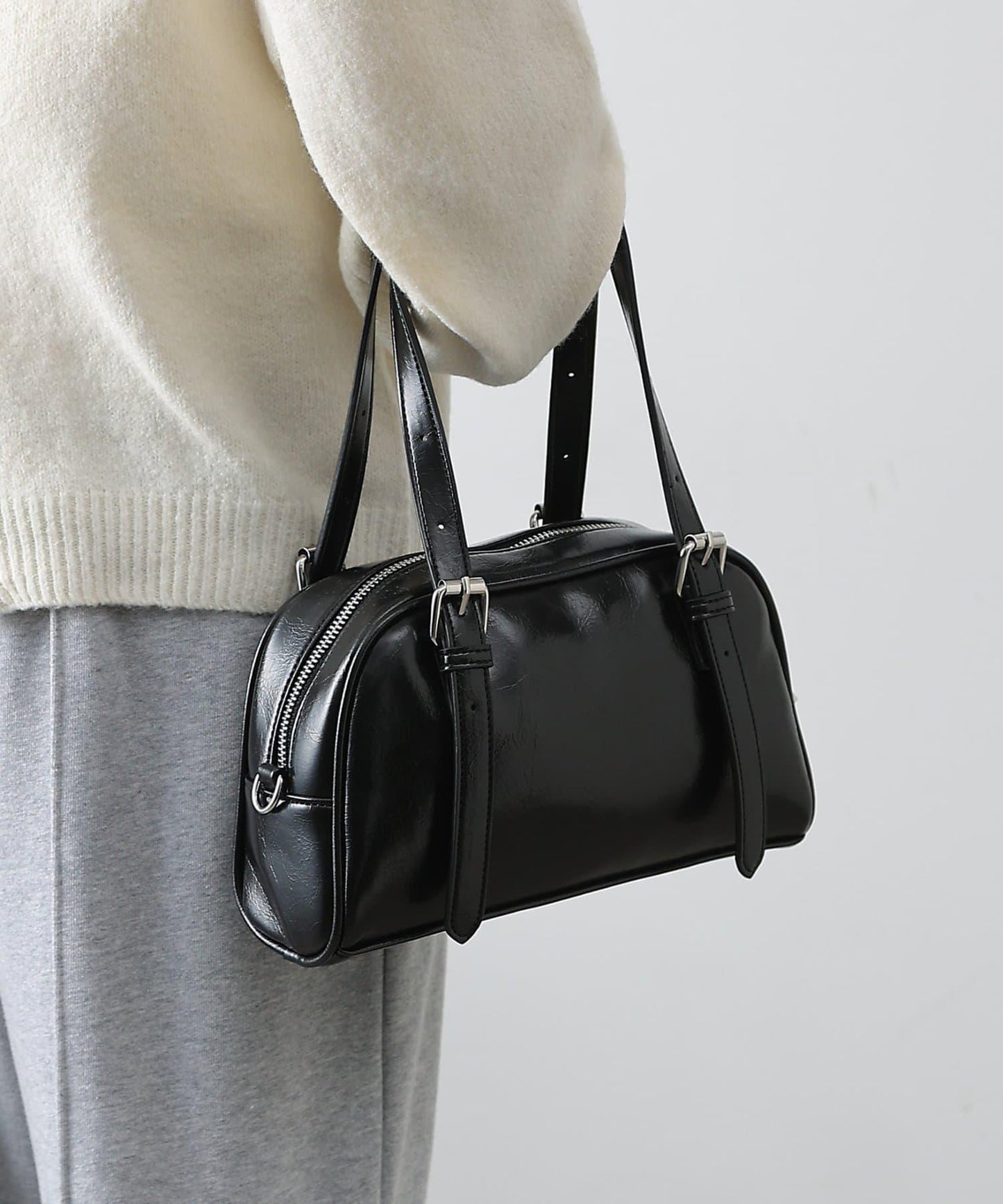 復古合成皮迷你波士頓包