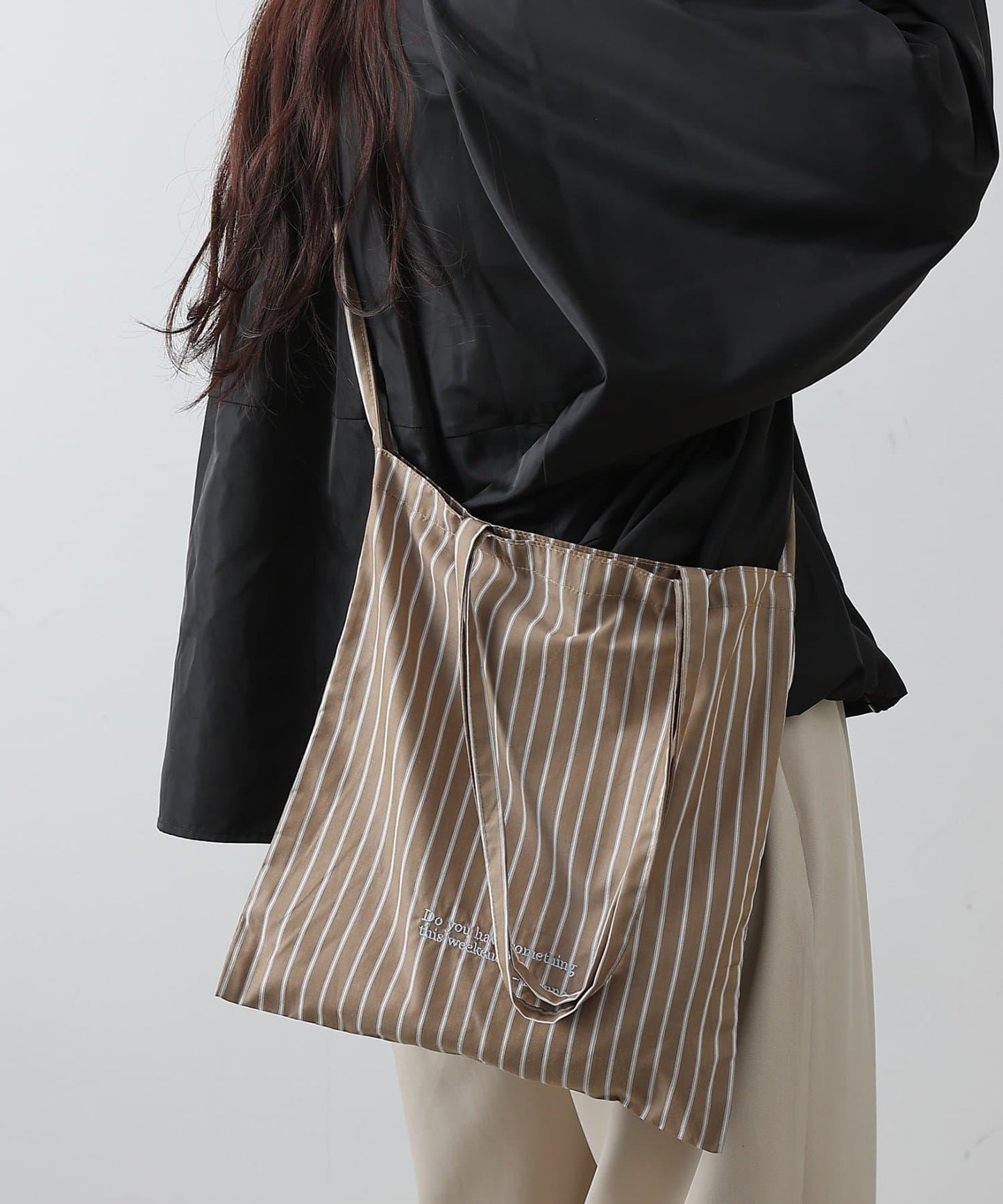 睡衣條紋 2WAY 托特包