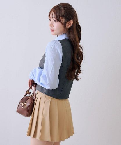 拼接蝴蝶結女式襯衫