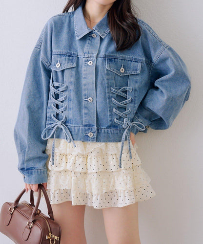 繫帶設計 牛仔夾克