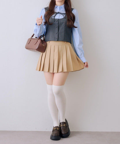 拼接蝴蝶結女式襯衫