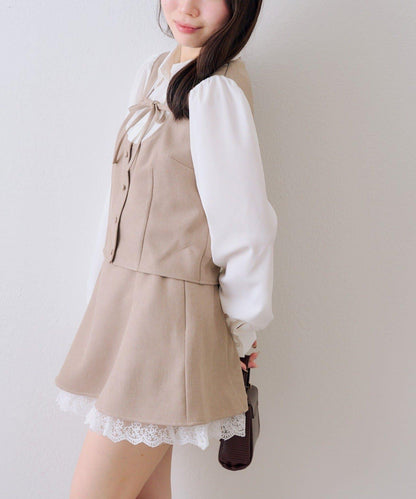 拼接蝴蝶結女式襯衫