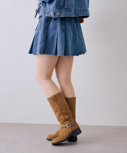 繫帶迷你百褶半身裙