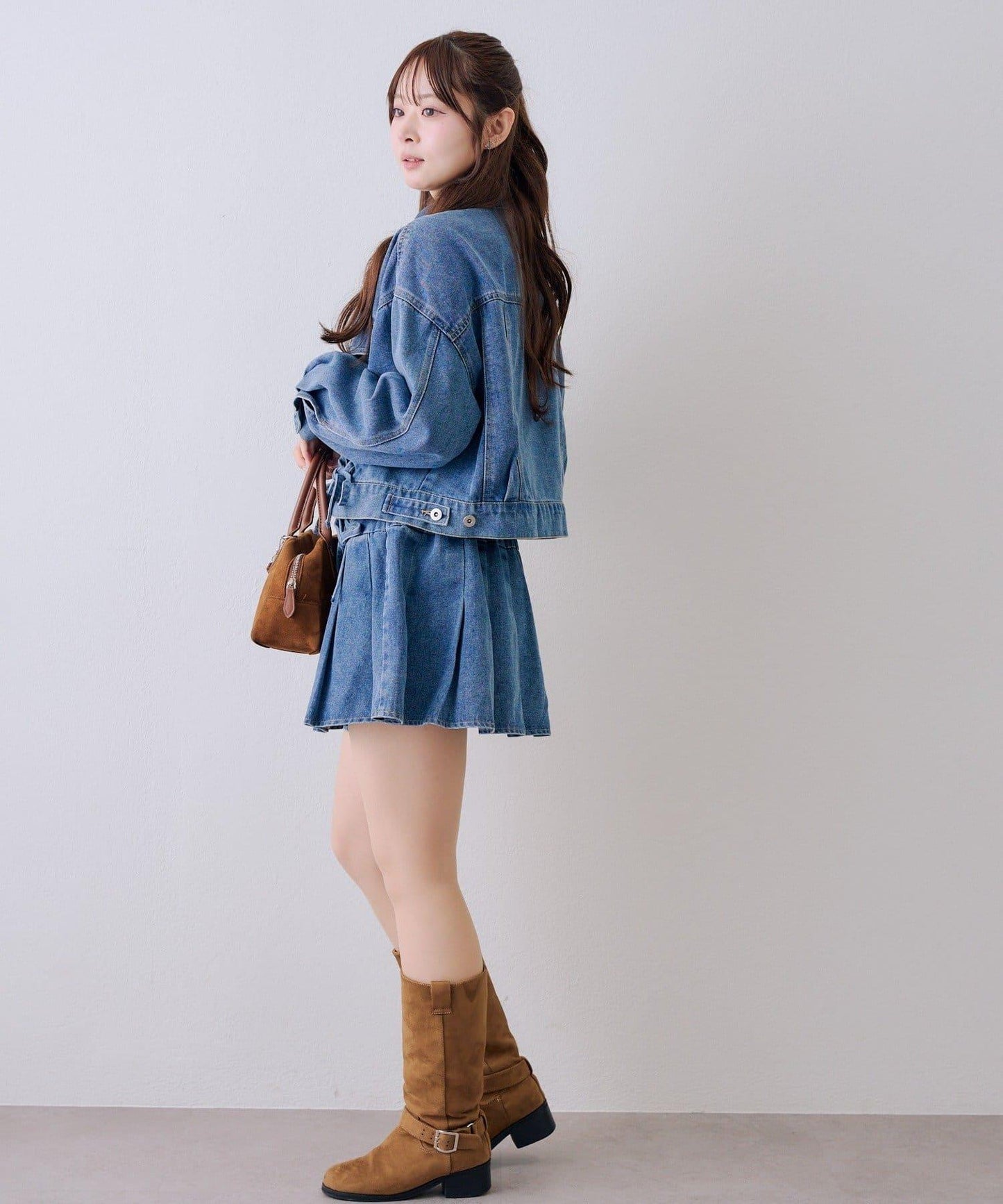 繫帶迷你百褶半身裙