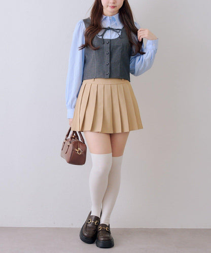 拼接蝴蝶結女式襯衫