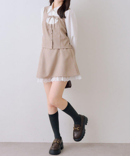 拼接蝴蝶結女式襯衫