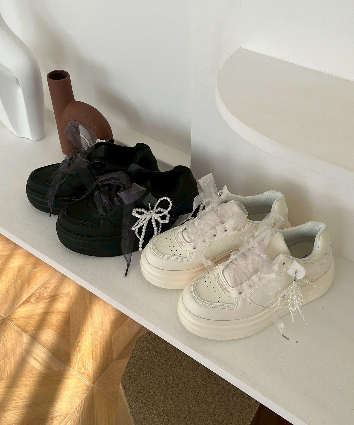 《カスタム可能◎》 吊飾薄紗蝴蝶結 運動鞋