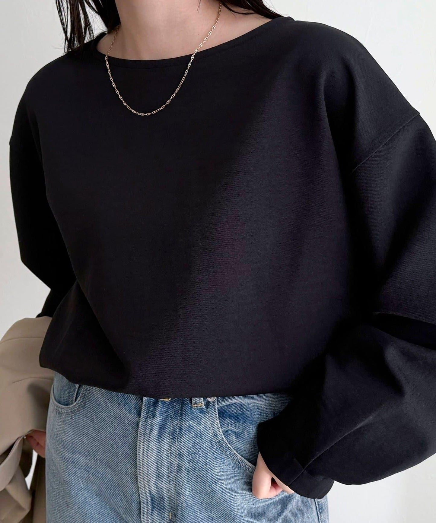 套裝可搭配 繭形 粉感斜紋 上衣